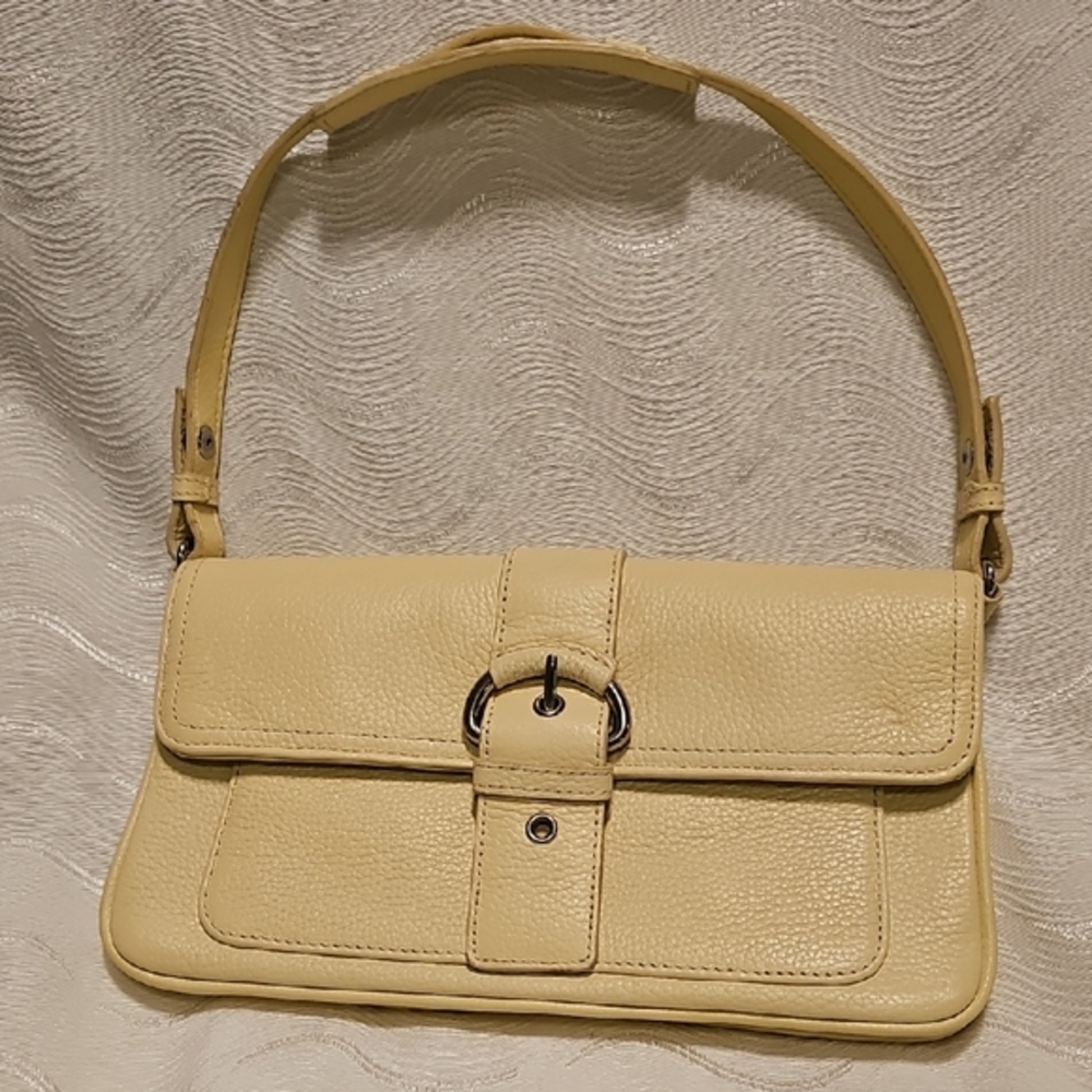 Ann Taylor Loft mini bag soft pale yellow leather very good condition